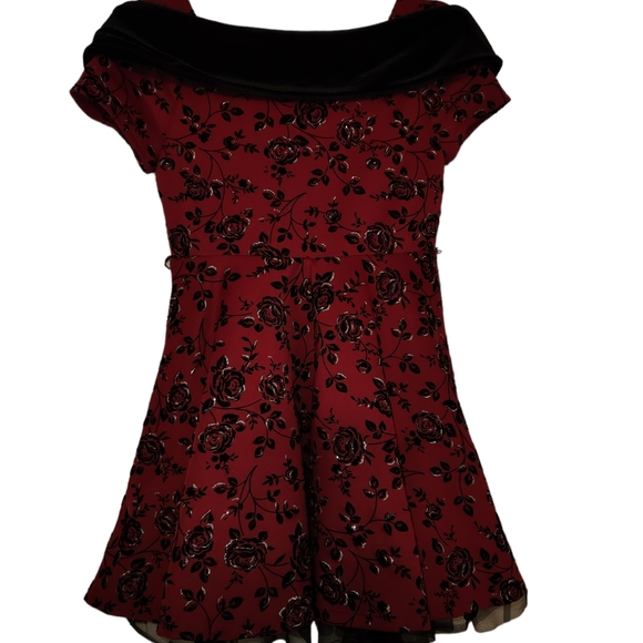 Girls Knitworks Maroon Dress Size 7 - Picture 3 of 4